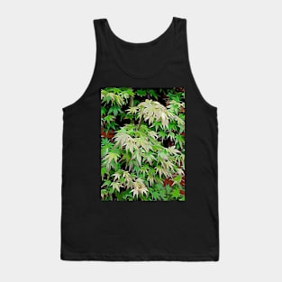 Green leaves with red edge Tank Top